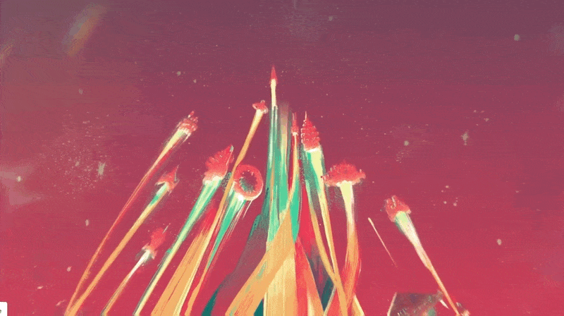 Race to Kepler — animated box art with cosmic, painterly flourishes